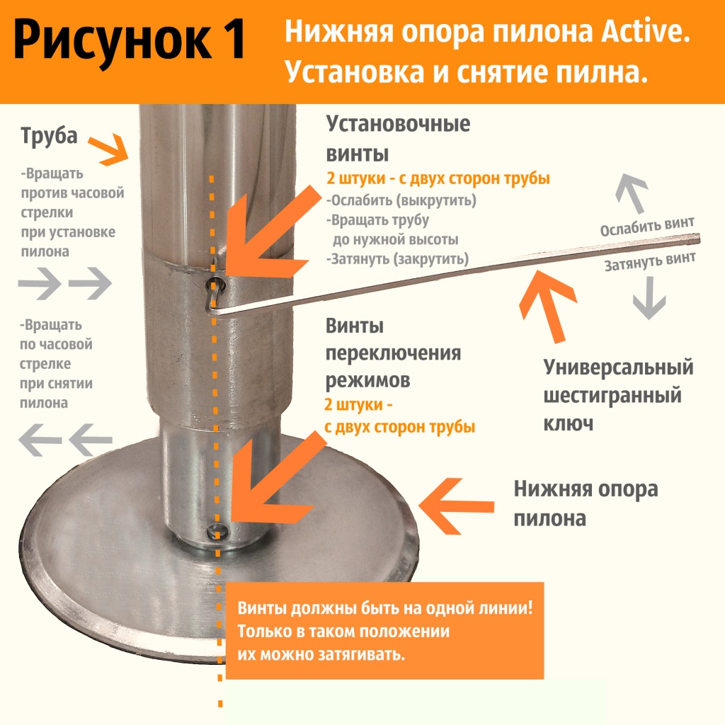 Установка и снятие пилона